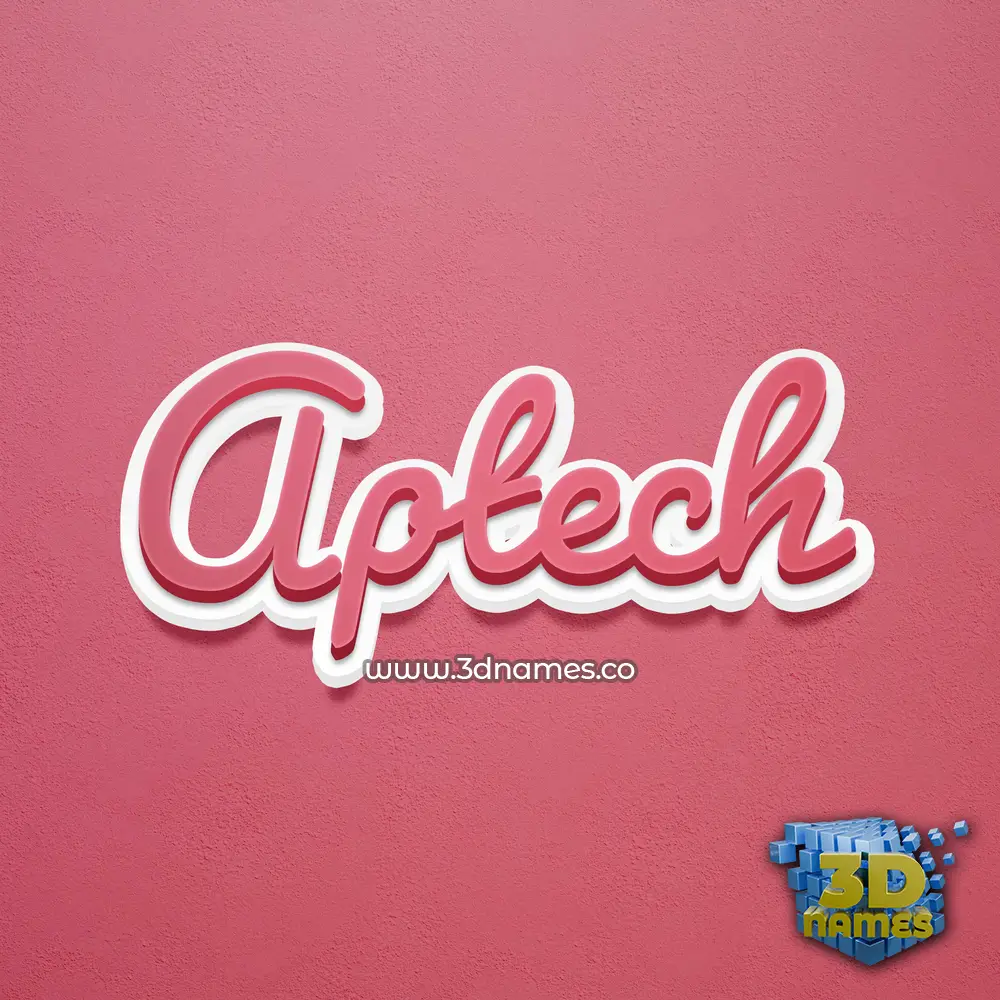 aptech in Red Scribble style - 3D name wallpaper