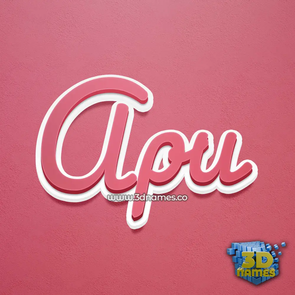 apu in Red Scribble style - 3D name wallpaper