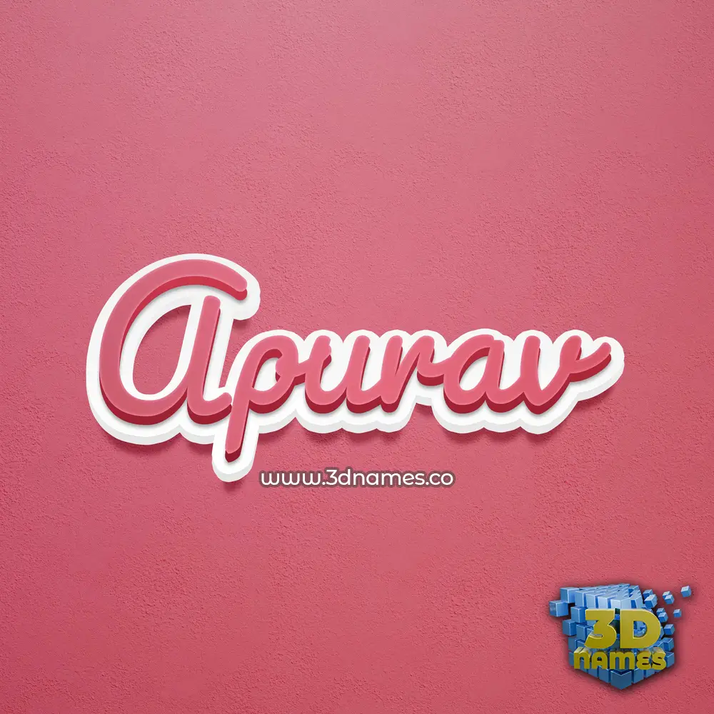apurav in Red Scribble style - 3D name wallpaper