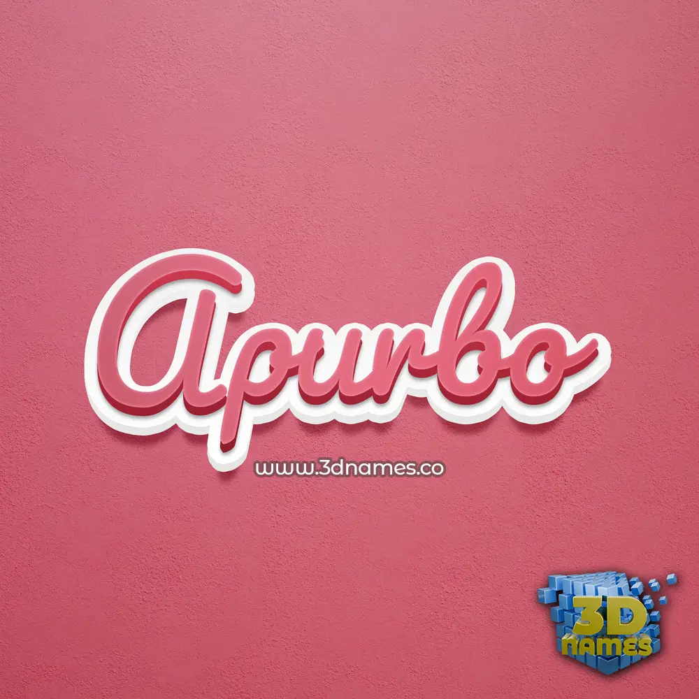 apurbo in Red Scribble style - 3D name wallpaper