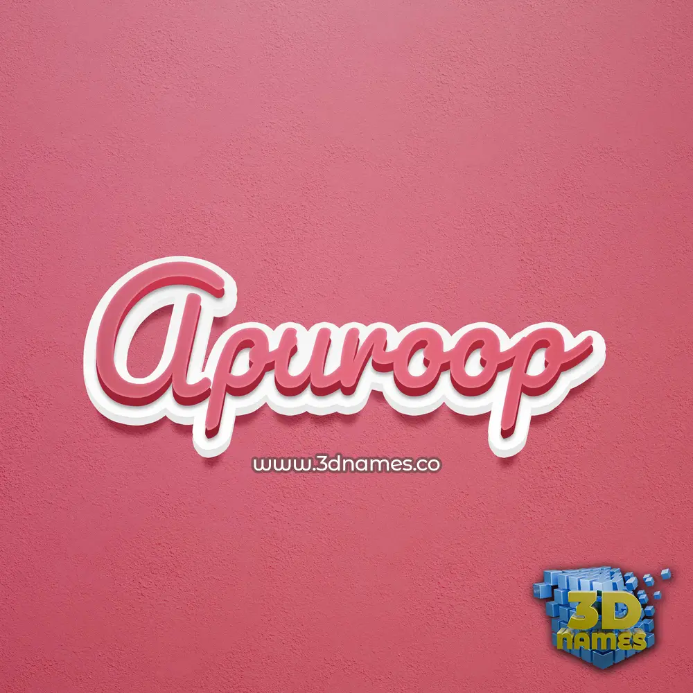 apuroop in Red Scribble style - 3D name wallpaper