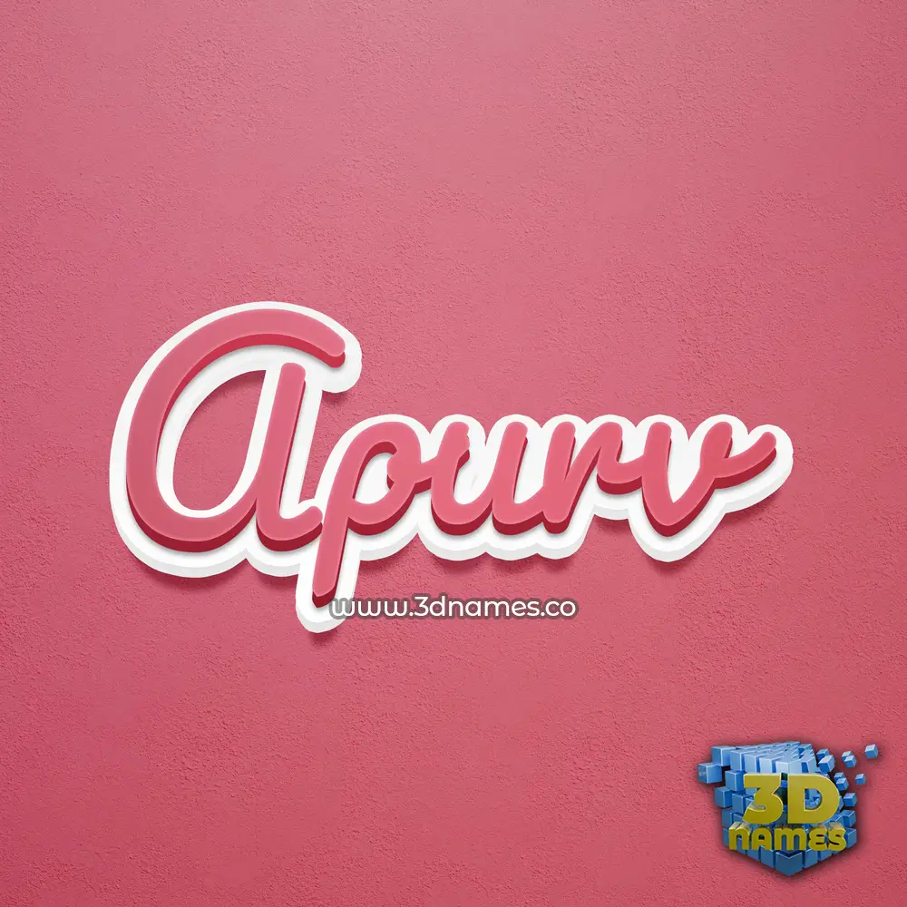 apurv in Red Scribble style - 3D name wallpaper