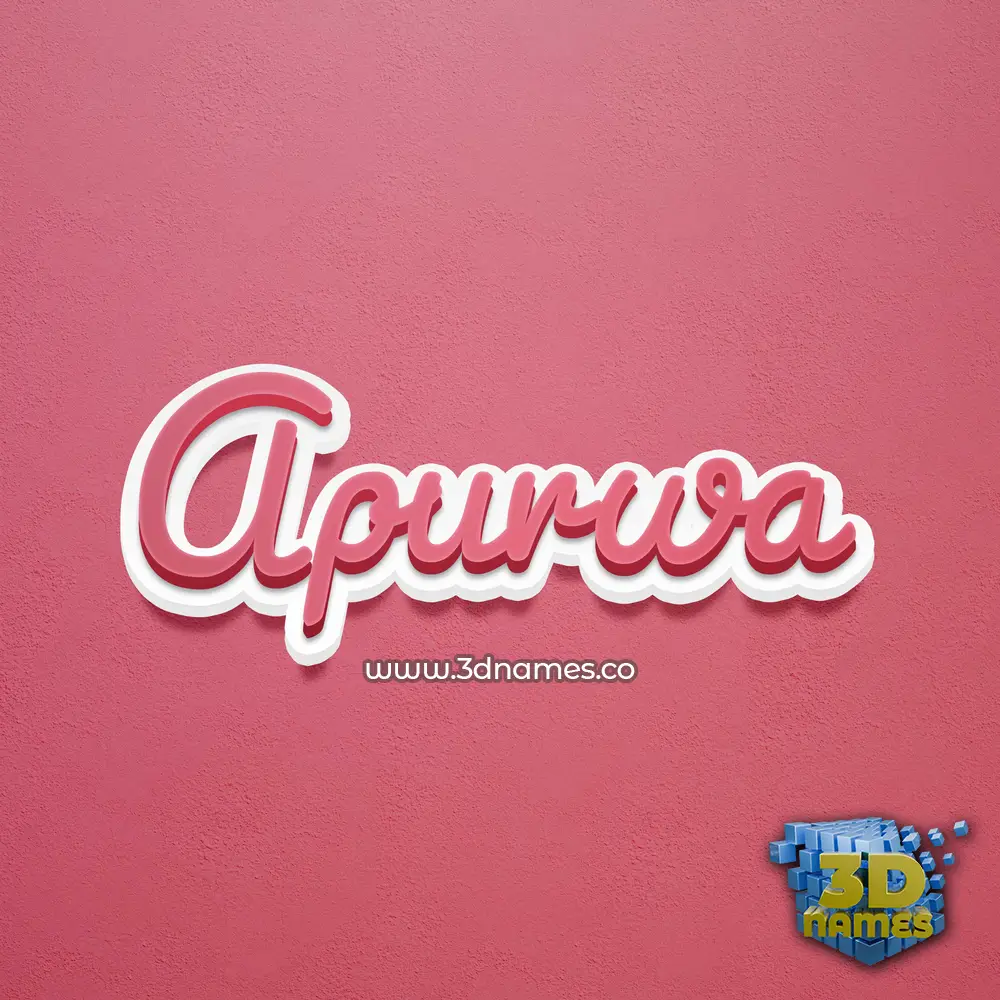 apurwa in Red Scribble style - 3D name wallpaper