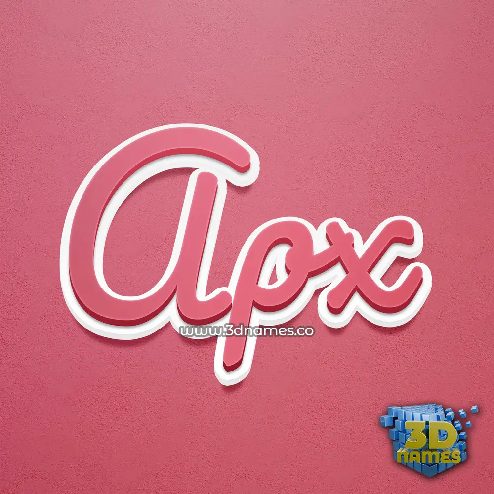 apx in Red Scribble style - 3D name wallpaper