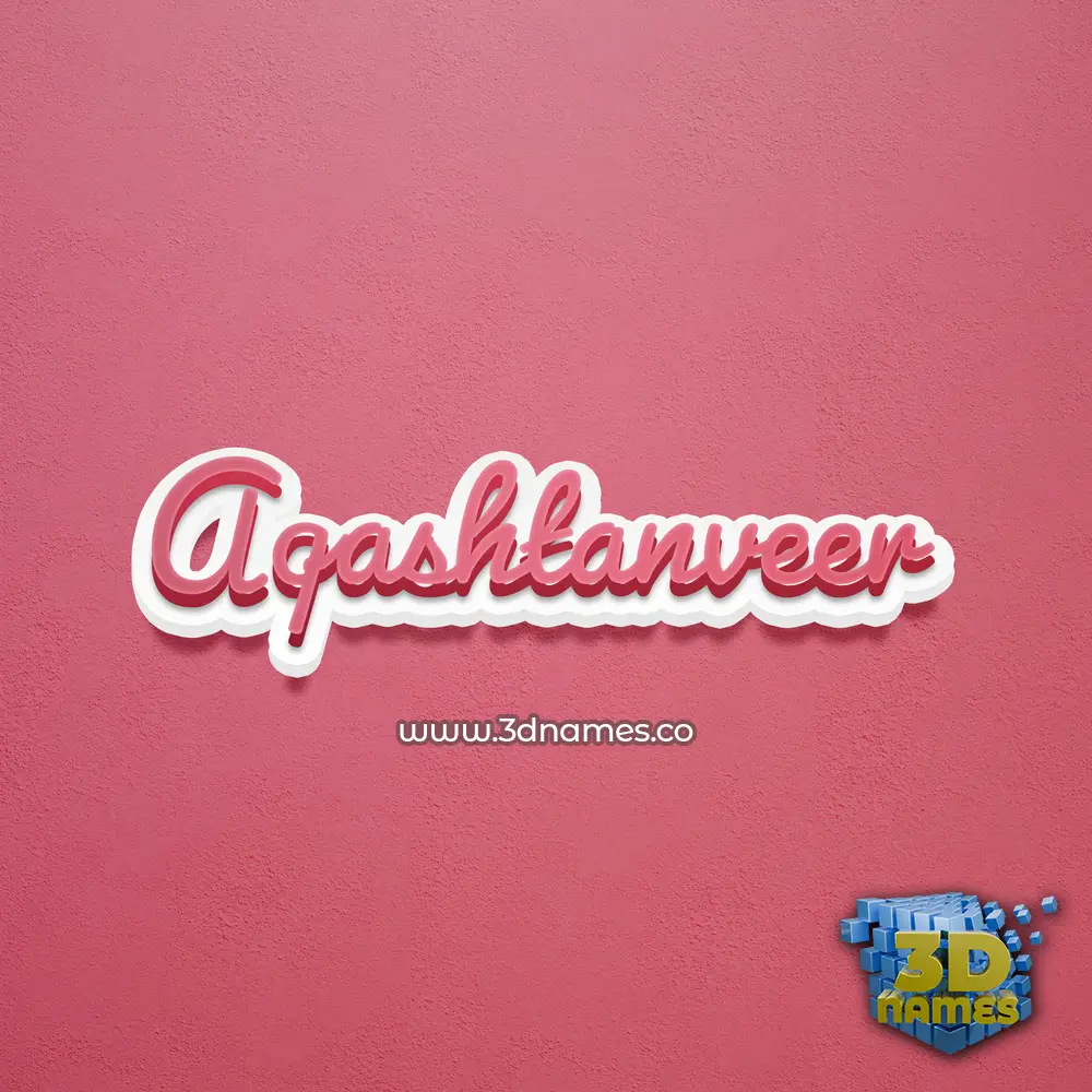 aqashtanveer in Red Scribble style - 3D name wallpaper