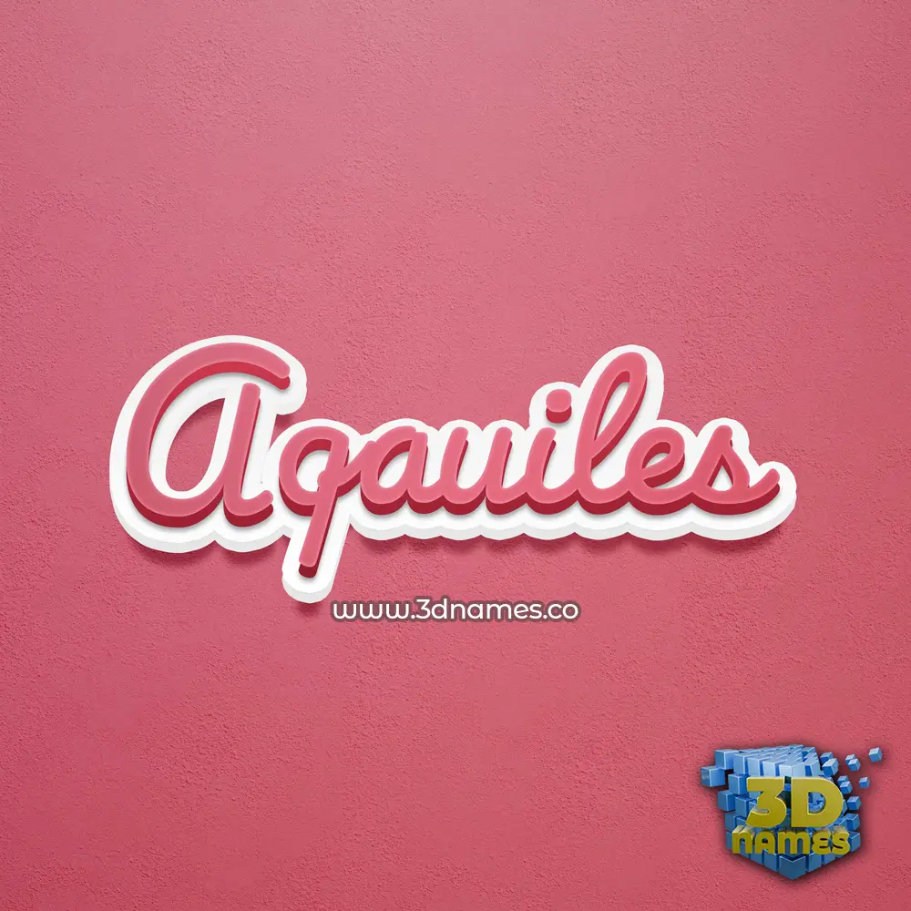 aqauiles in Red Scribble style - 3D name wallpaper