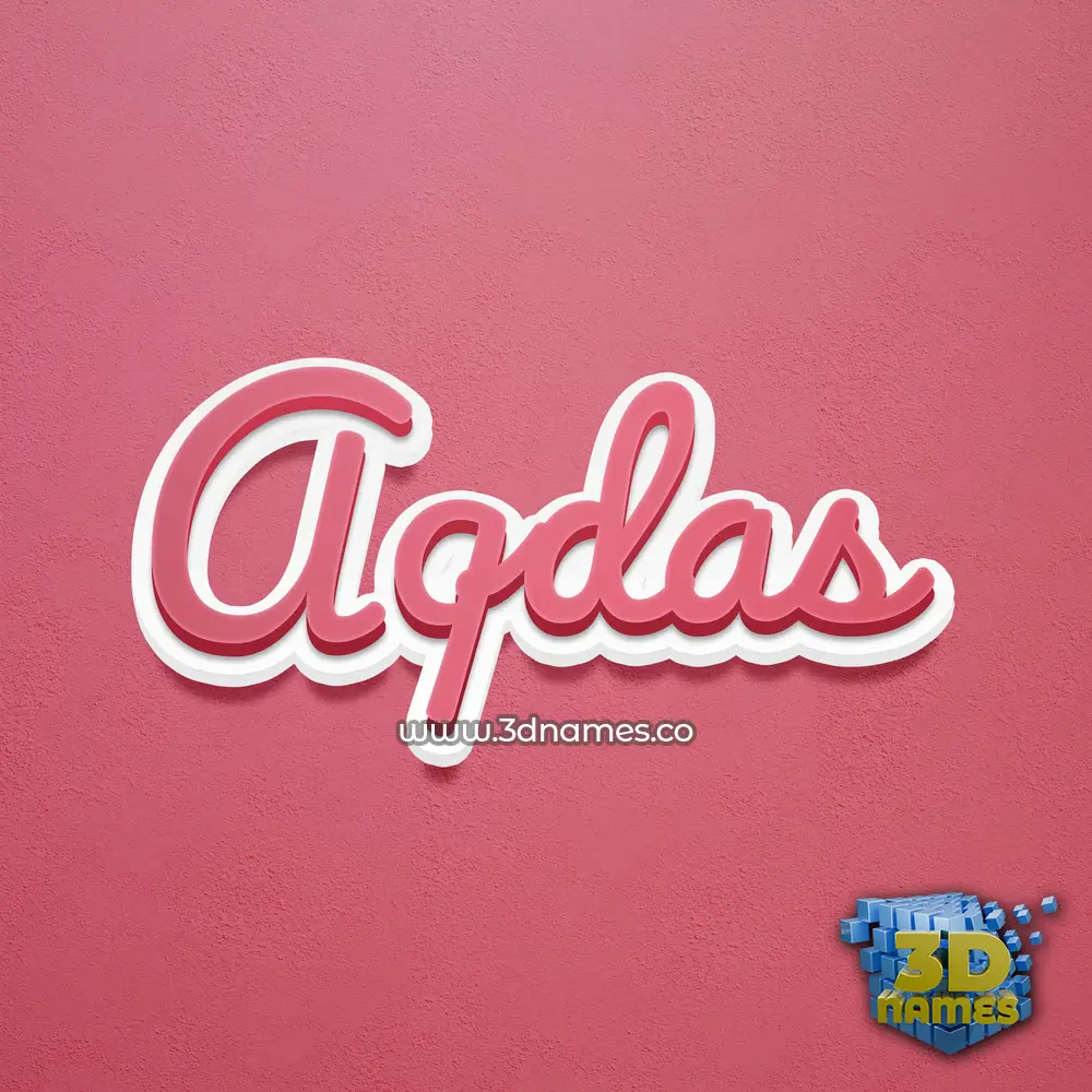 aqdas in Red Scribble style - 3D name wallpaper