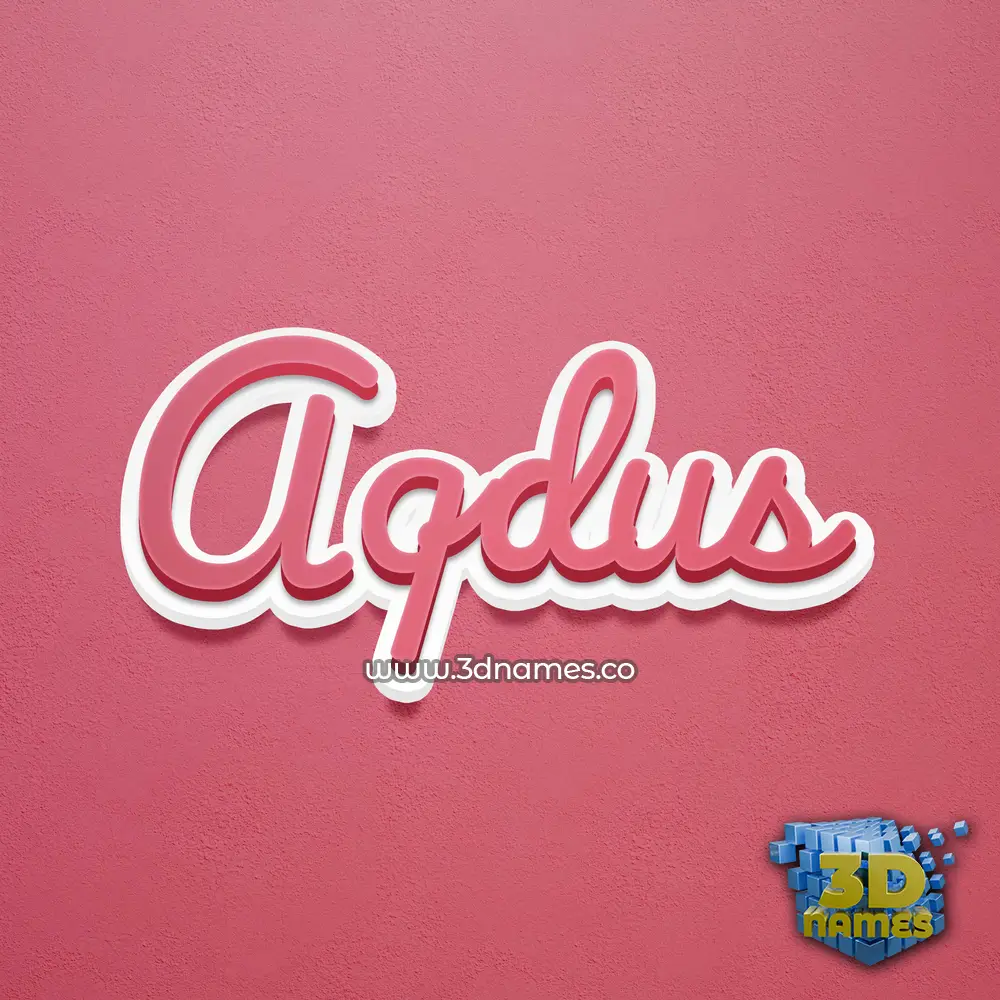 aqdus in Red Scribble style - 3D name wallpaper