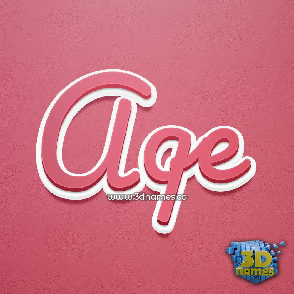 aqe in Red Scribble style - 3D name wallpaper