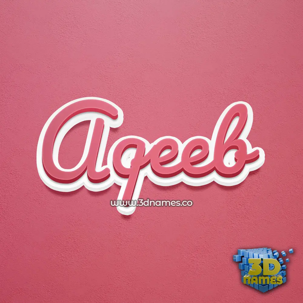 aqeeb in Red Scribble style - 3D name wallpaper