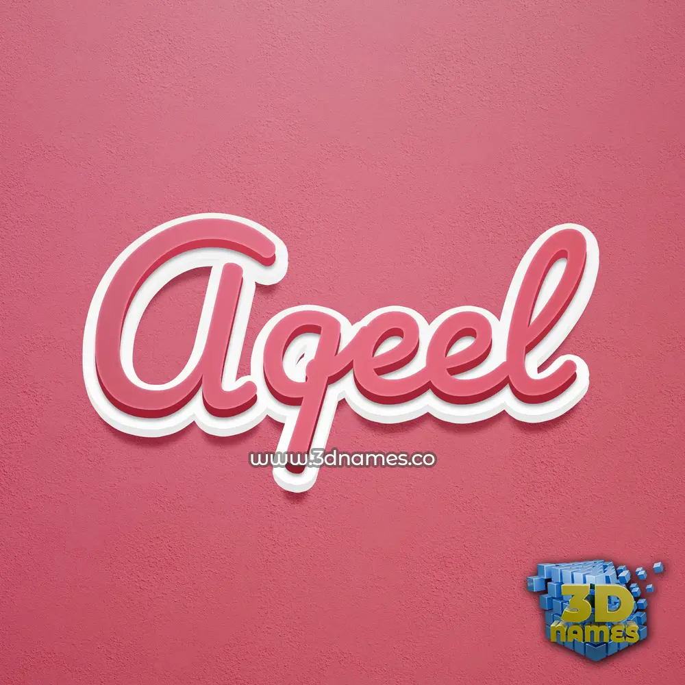 aqeel in Red Scribble style - 3D name wallpaper