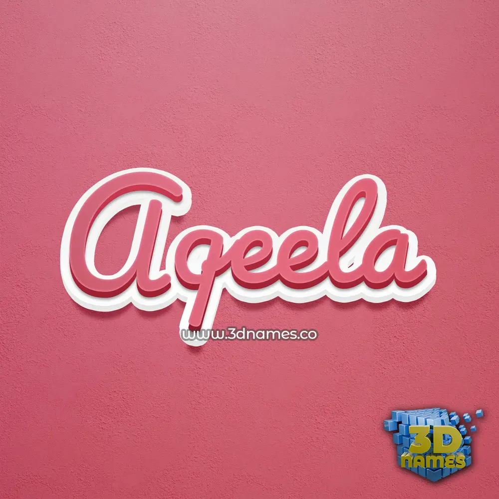 aqeela in Red Scribble style - 3D name wallpaper