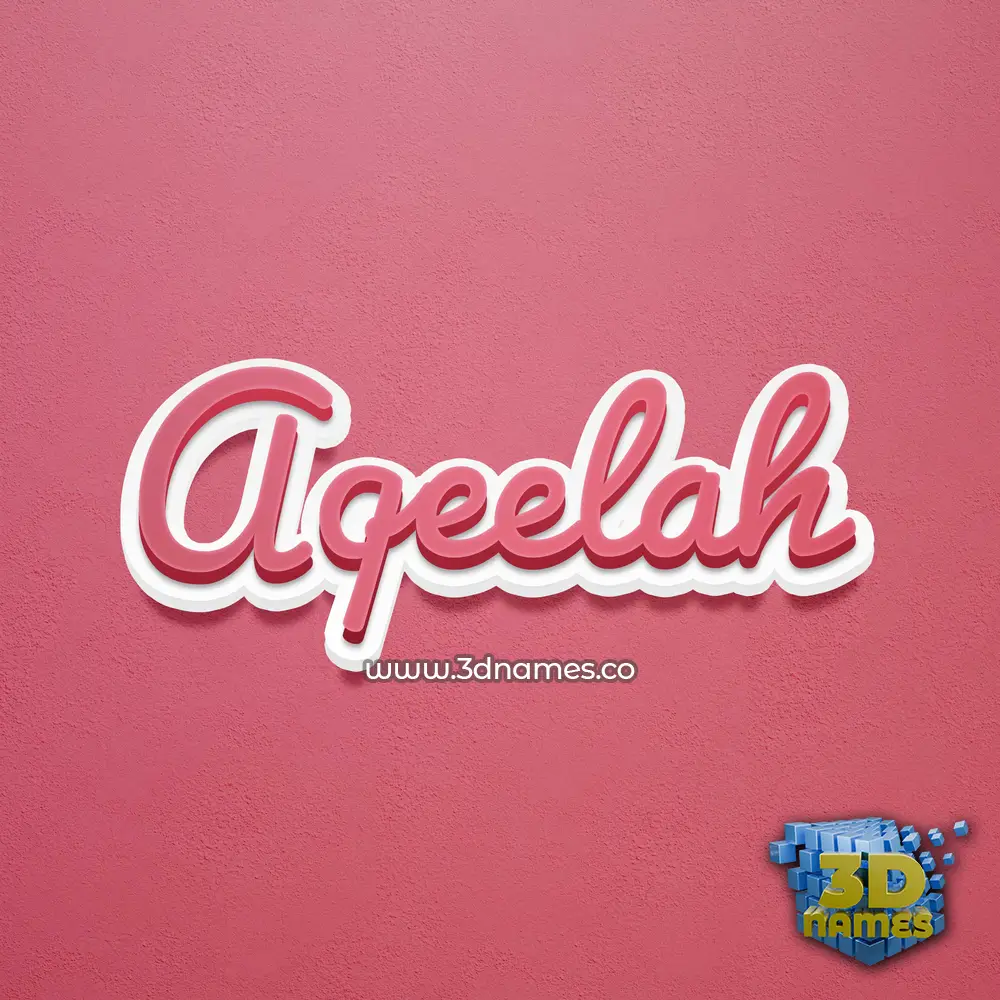 aqeelah in Red Scribble style - 3D name wallpaper