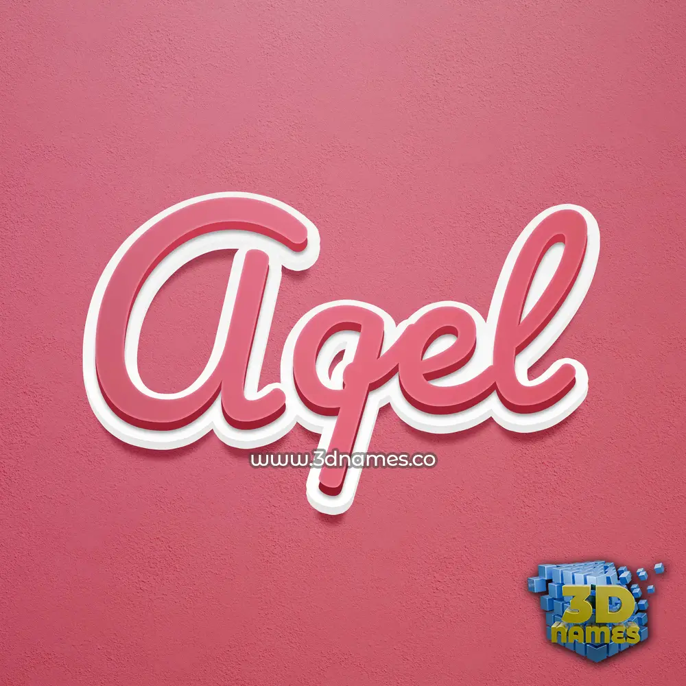 aqel in Red Scribble style - 3D name wallpaper