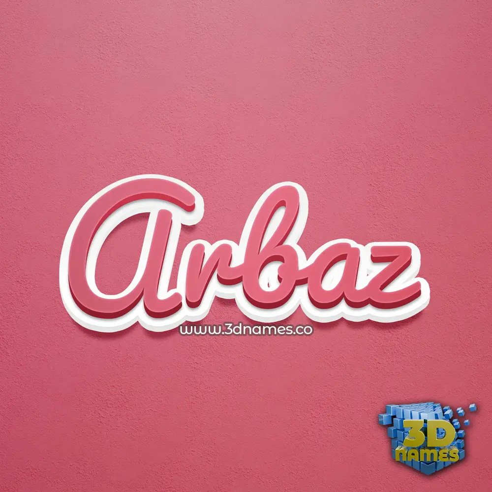 arbaz in Red Scribble style - 3D name wallpaper
