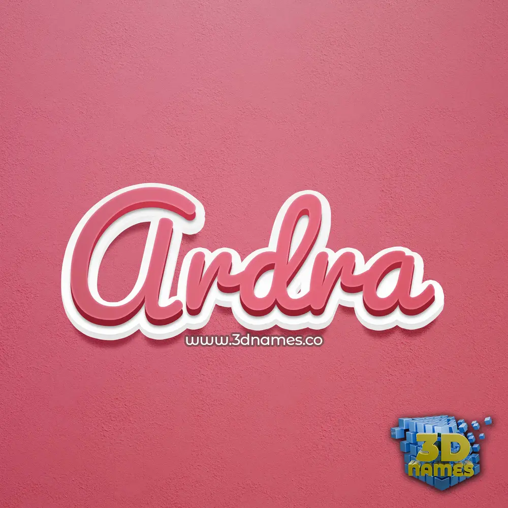 ardra in Red Scribble style - 3D name wallpaper