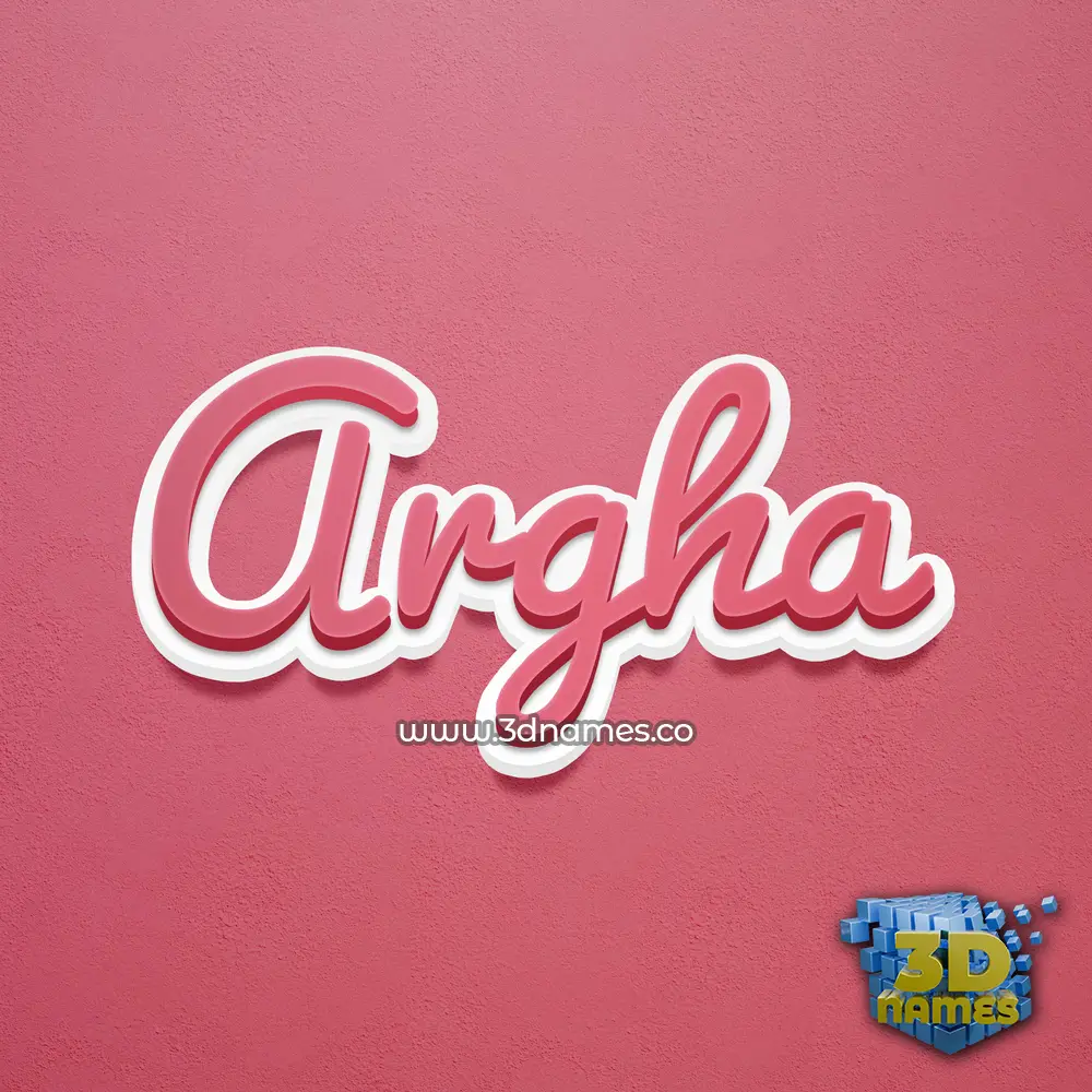 argha in Red Scribble style - 3D name wallpaper