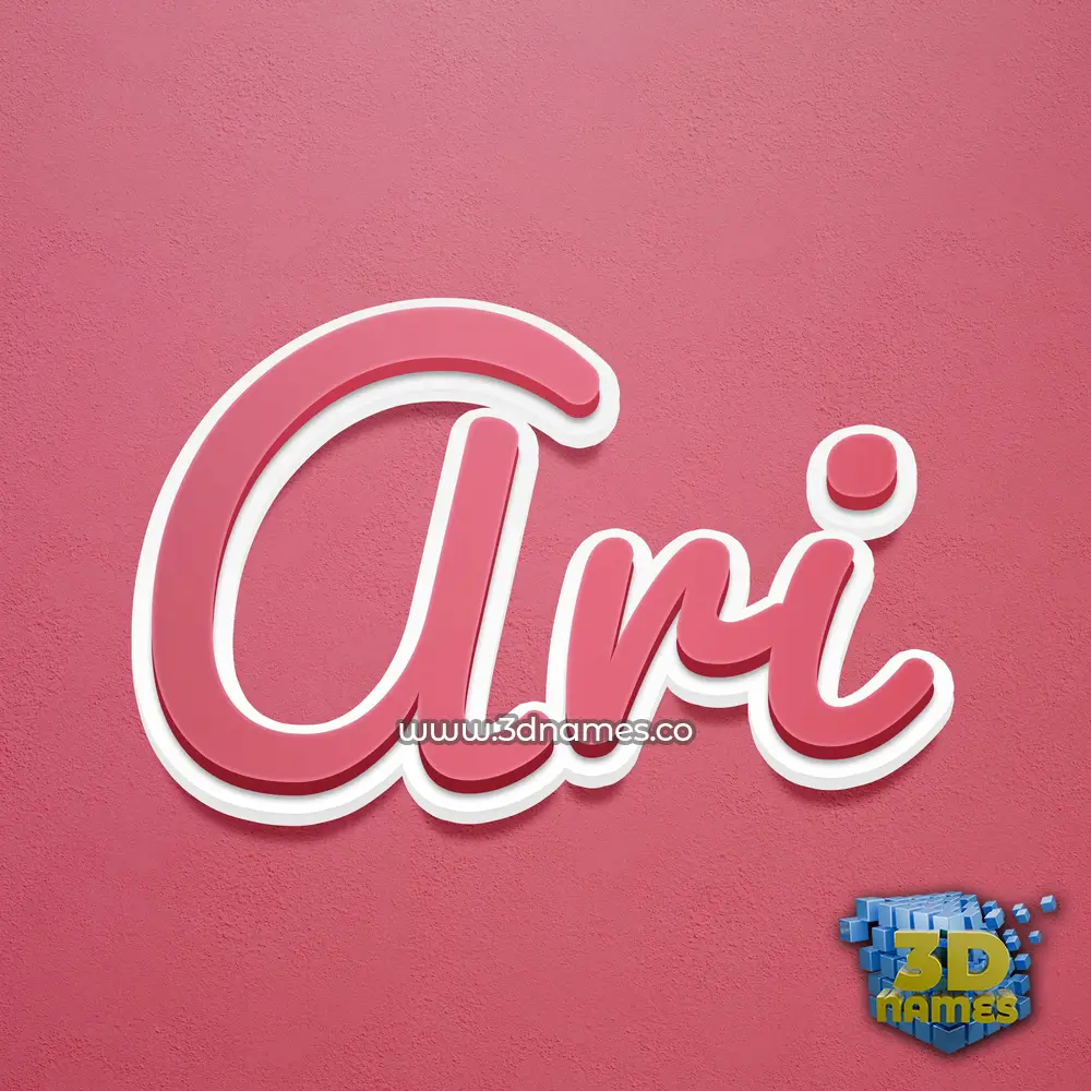 ari in Red Scribble style - 3D name wallpaper