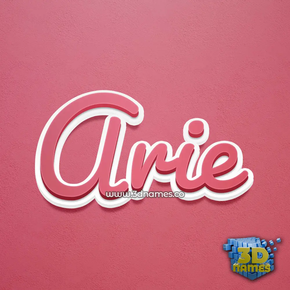 arie in Red Scribble style - 3D name wallpaper