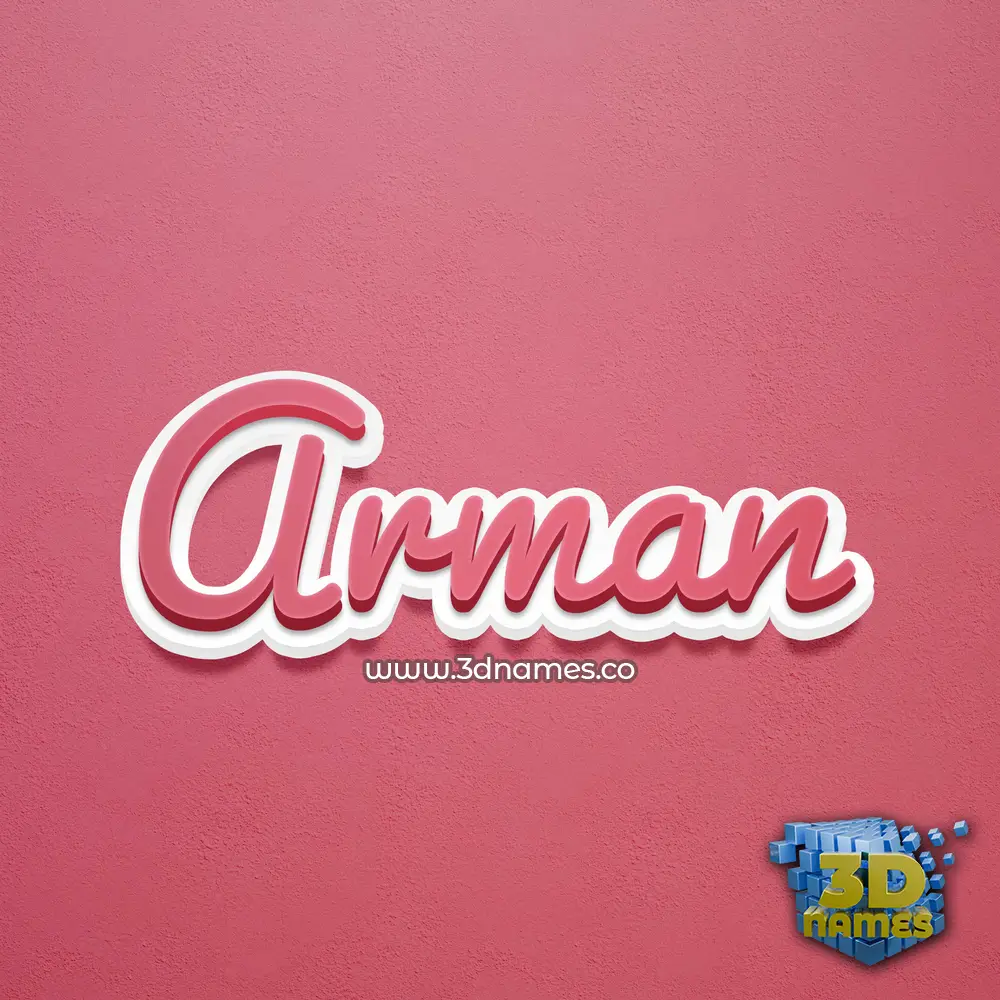 arman in Red Scribble style - 3D name wallpaper