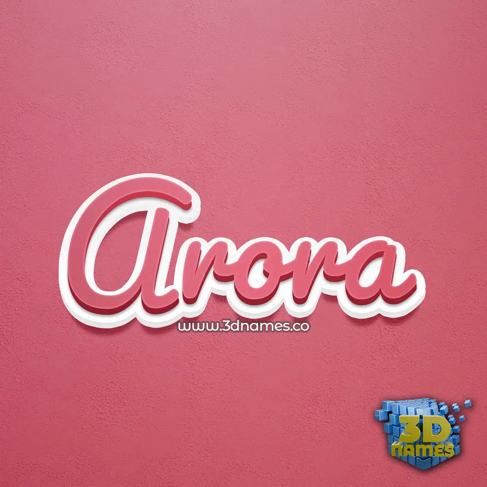 arora in Red Scribble style - 3D name wallpaper