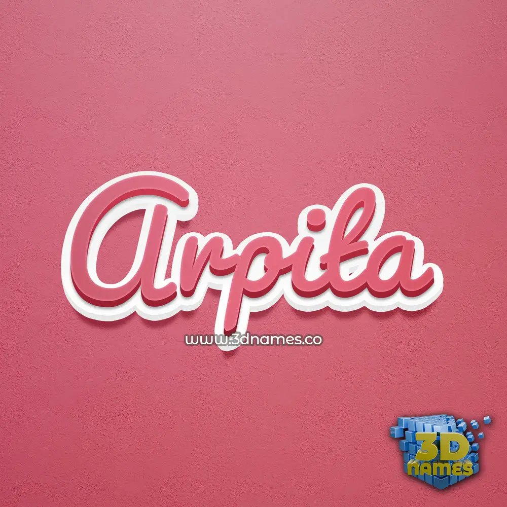 arpita in Red Scribble style - 3D name wallpaper