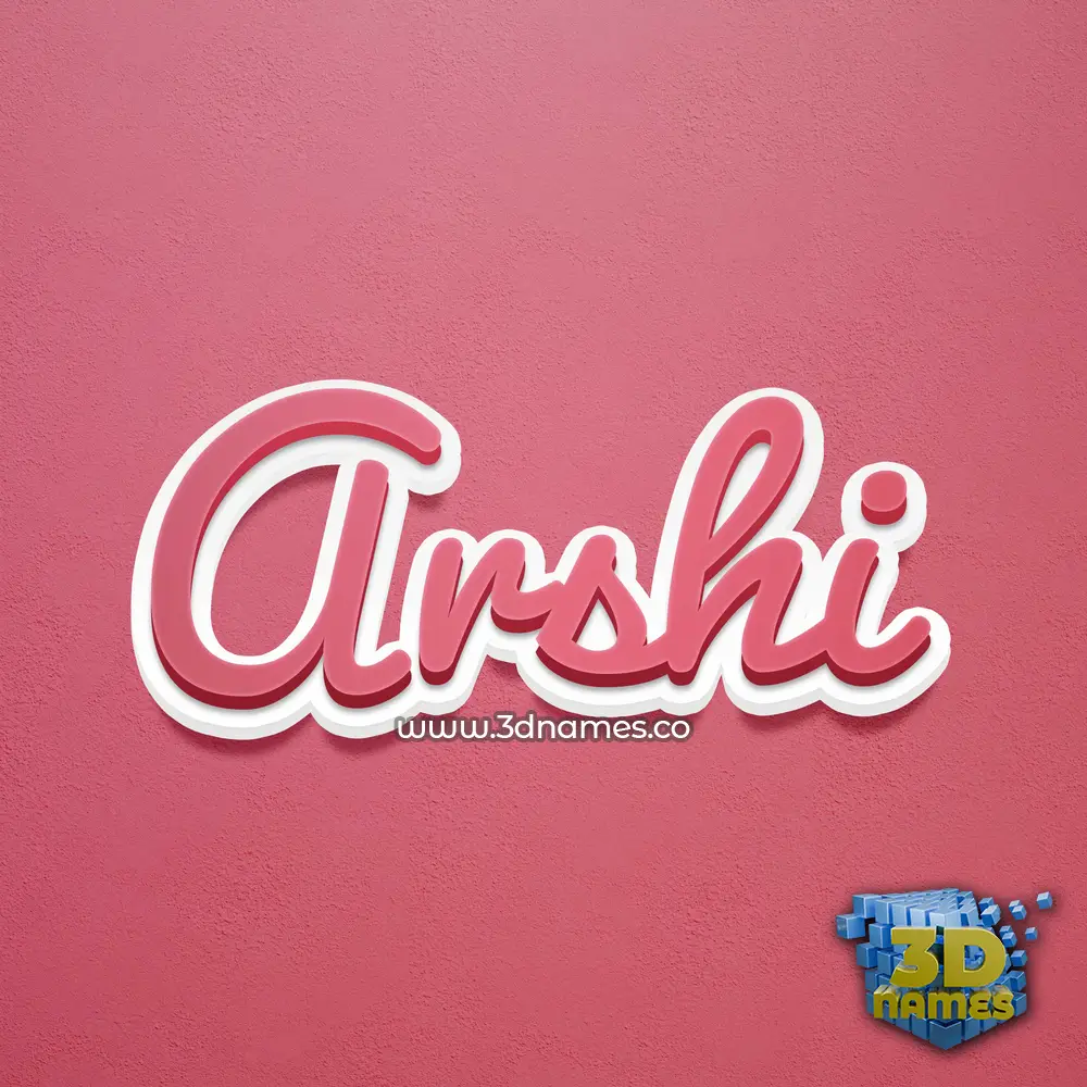 arshi in Red Scribble style - 3D name wallpaper