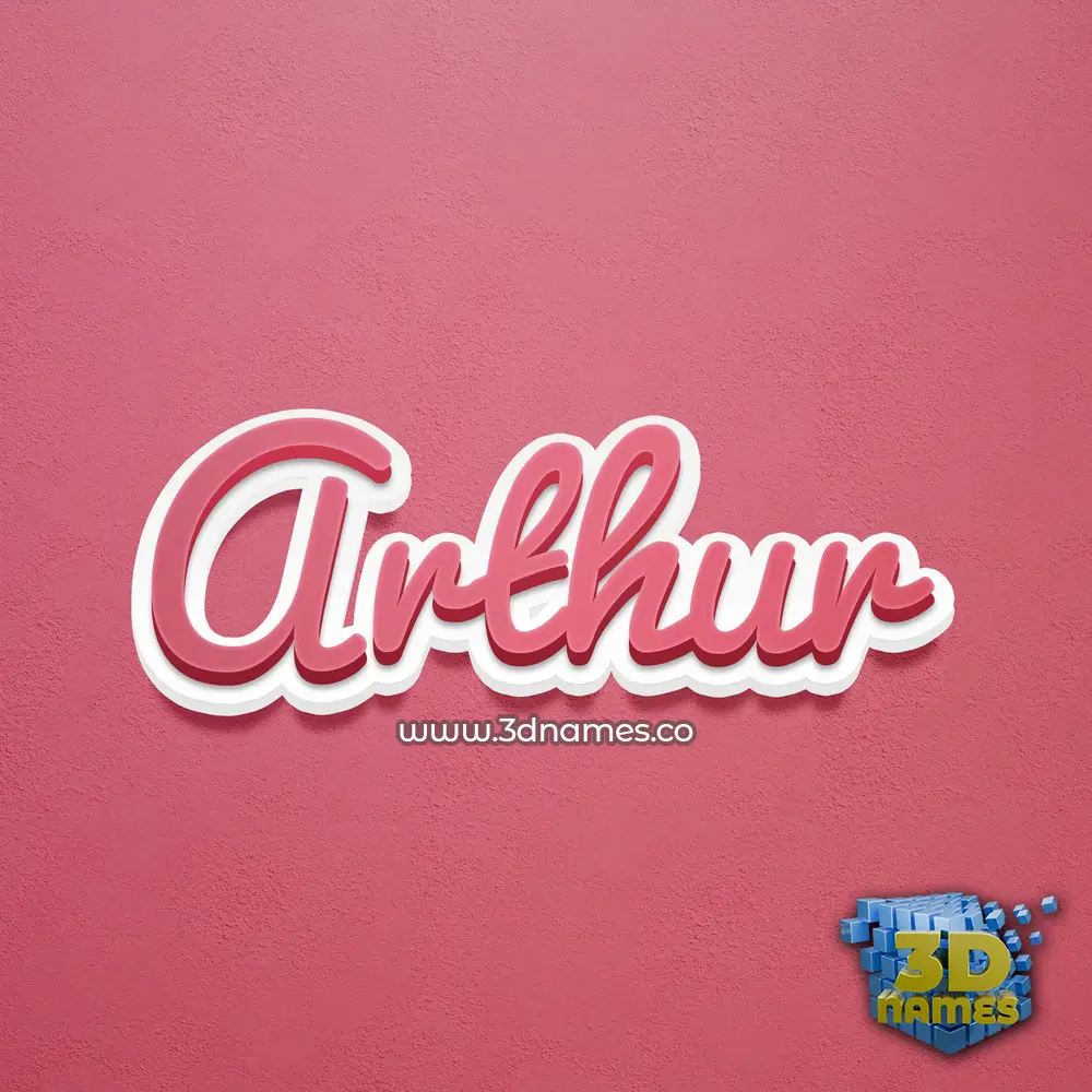 arthur in Red Scribble style - 3D name wallpaper