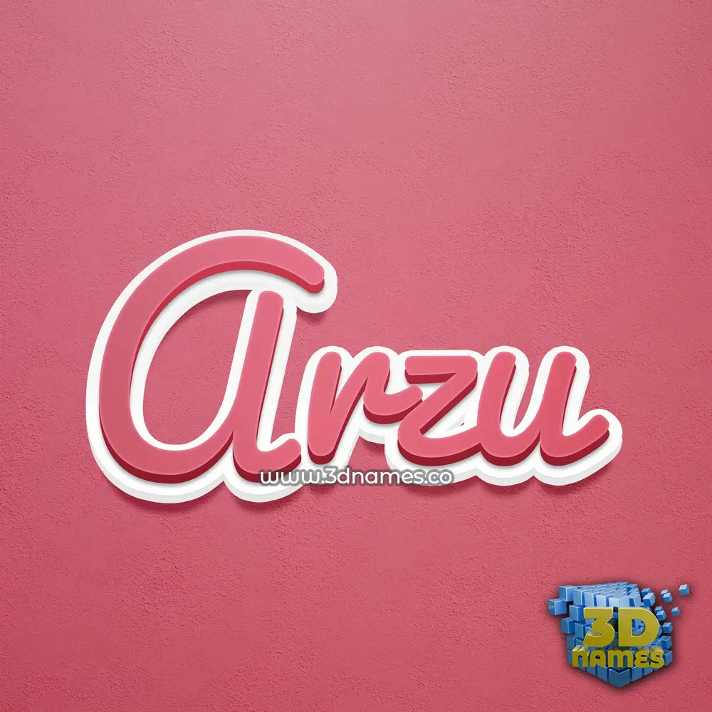 arzu in Red Scribble style - 3D name wallpaper