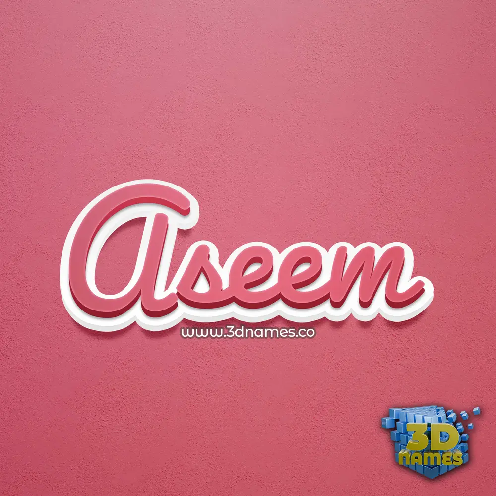 aseem in Red Scribble style - 3D name wallpaper