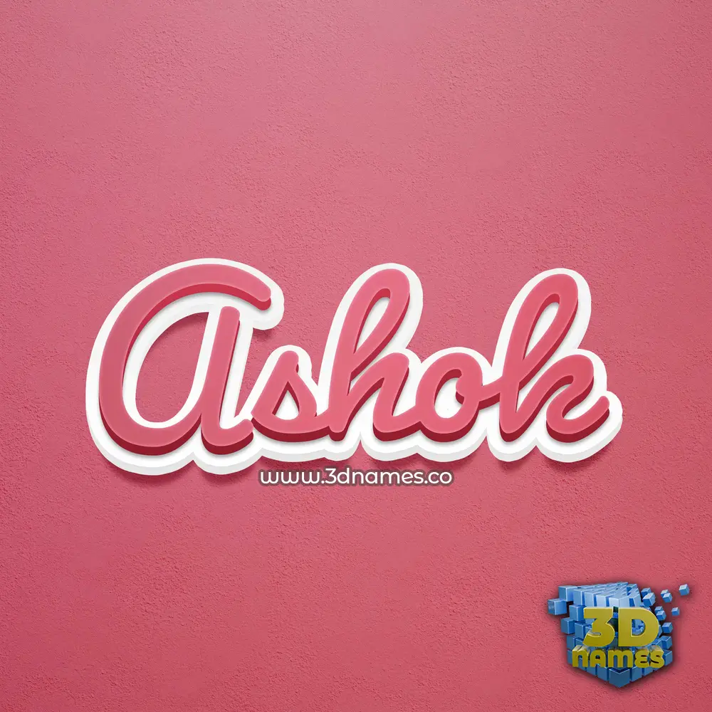 ashok in Red Scribble style - 3D name wallpaper
