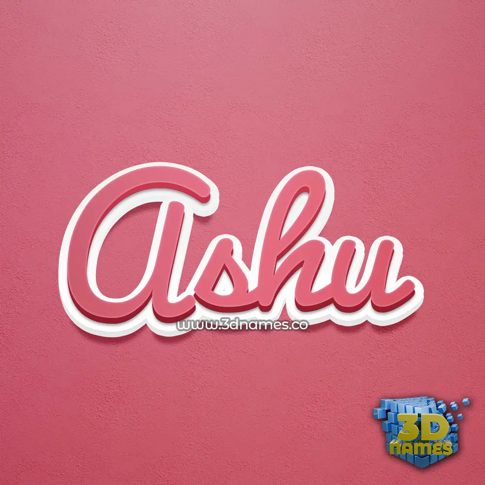 ashu in Red Scribble style - 3D name wallpaper