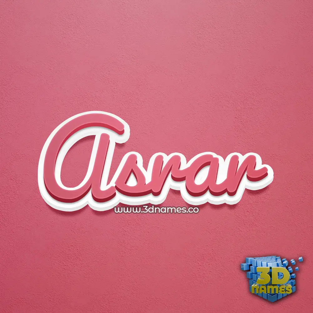 asrar in Red Scribble style - 3D name wallpaper