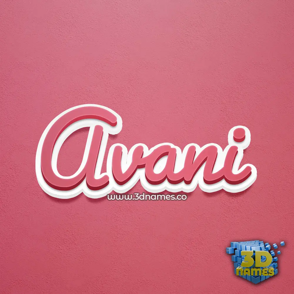 avani in Red Scribble style - 3D name wallpaper