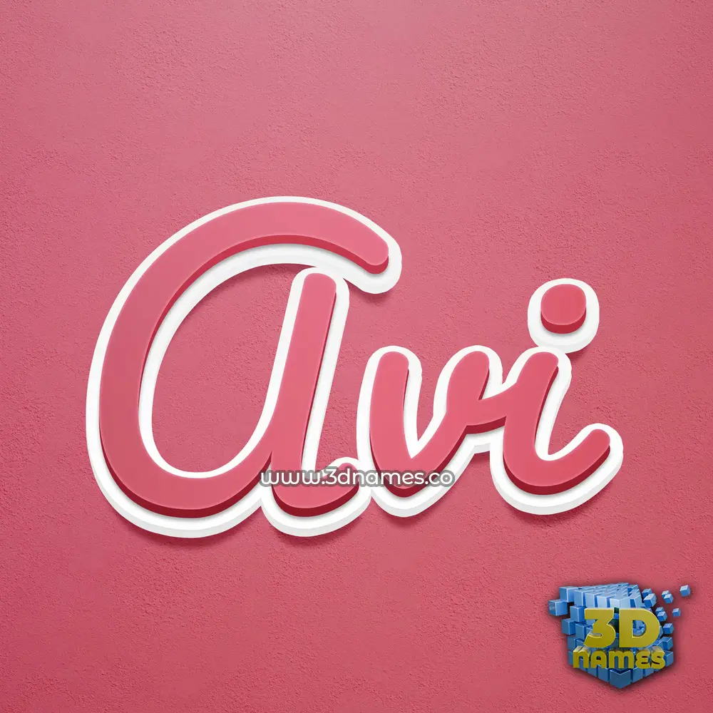 avi in Red Scribble style - 3D name wallpaper