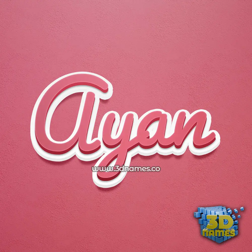 ayan in Red Scribble style - 3D name wallpaper