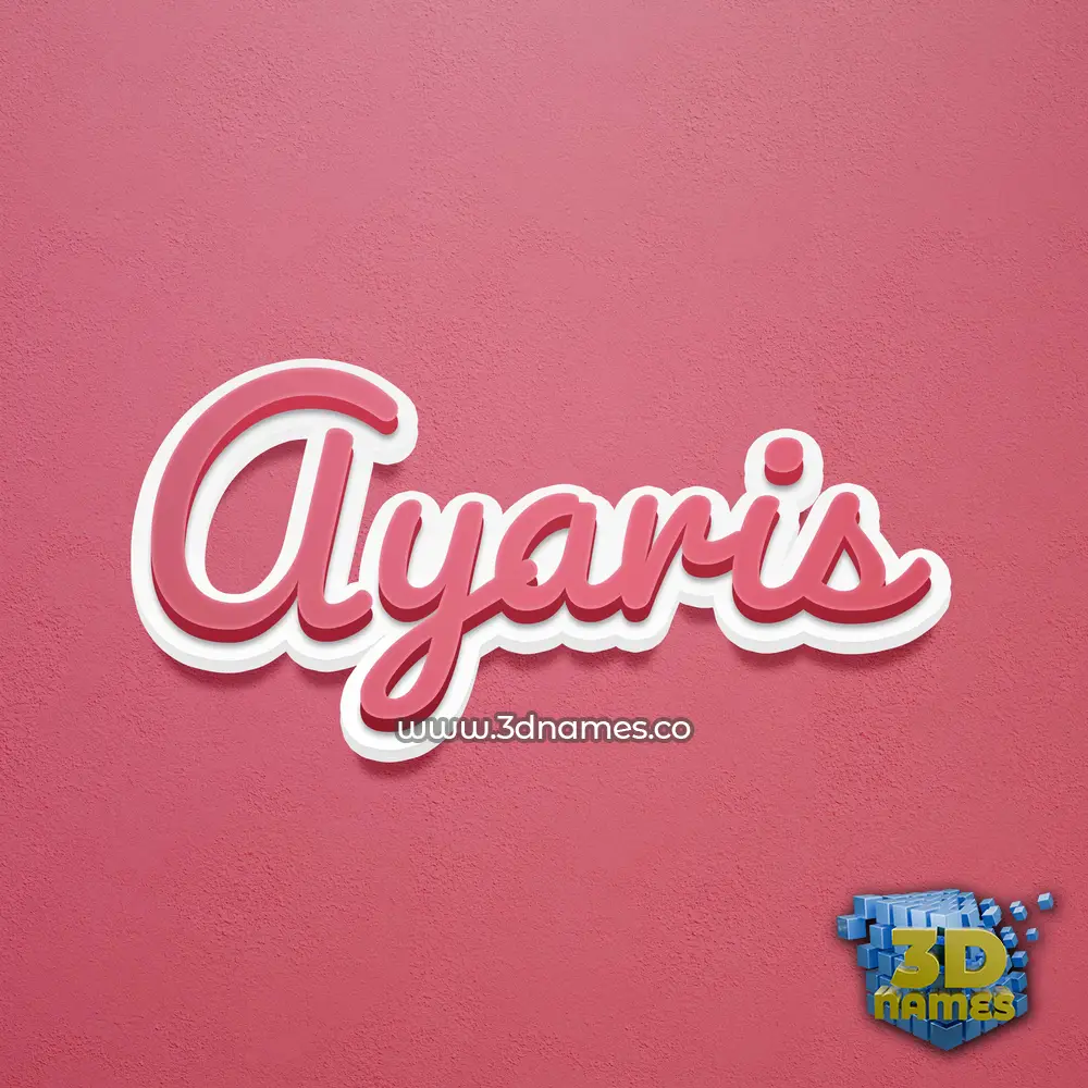 ayaris in Red Scribble style - 3D name wallpaper