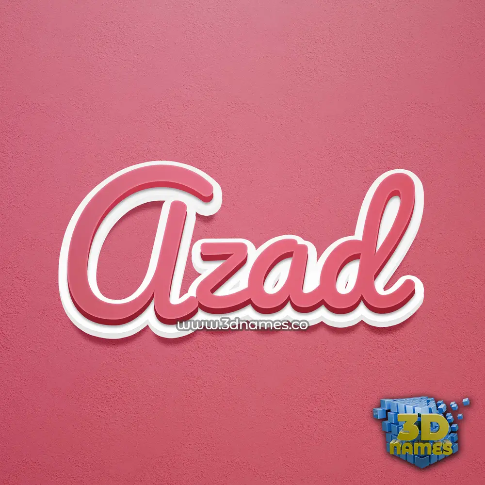 azad in Red Scribble style - 3D name wallpaper