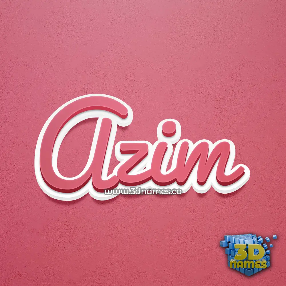 azim in Red Scribble style - 3D name wallpaper