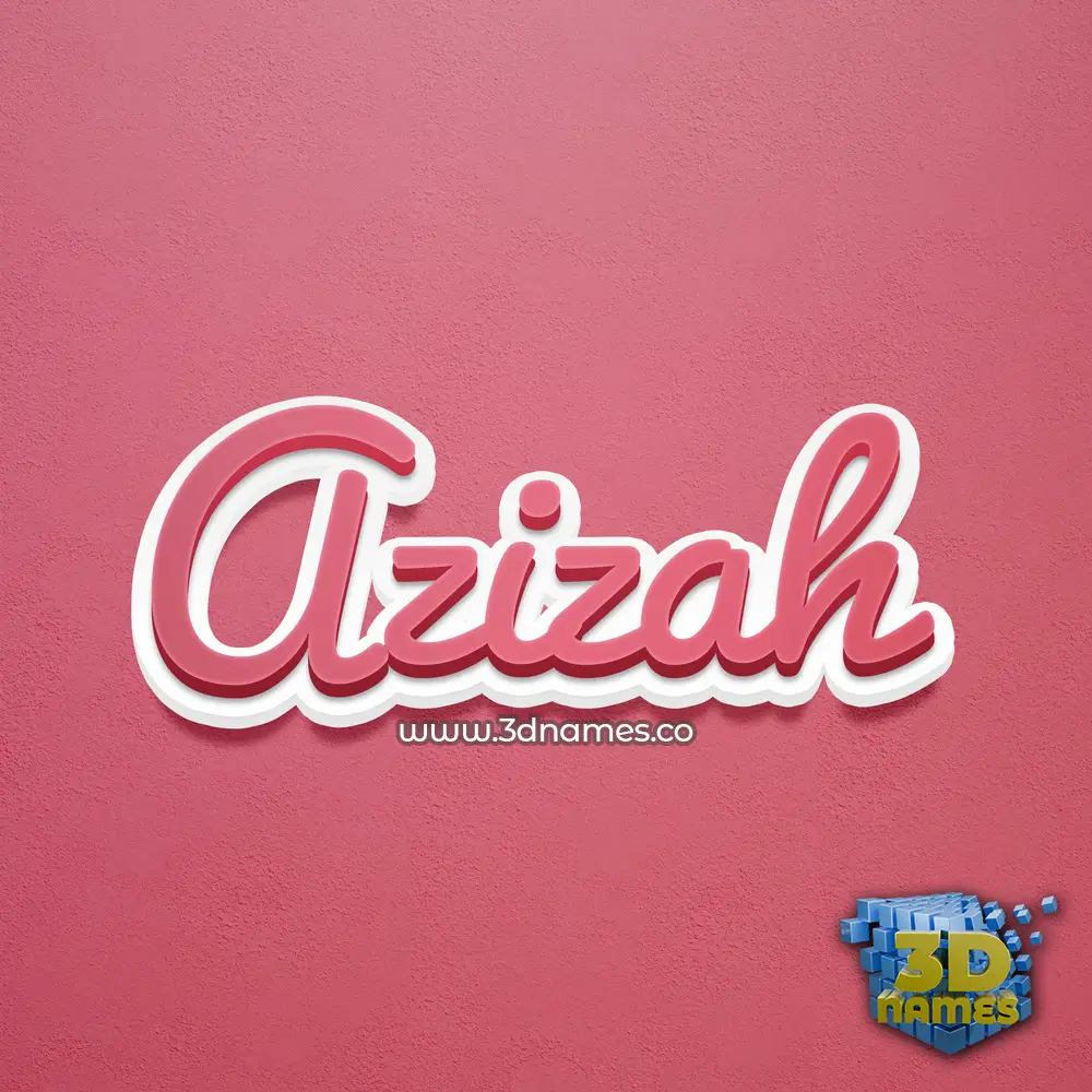 azizah in Red Scribble style - 3D name wallpaper
