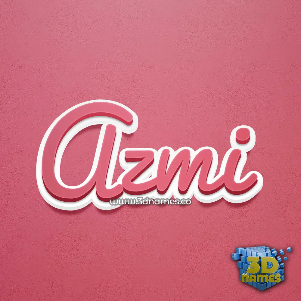 azmi in Red Scribble style - 3D name wallpaper