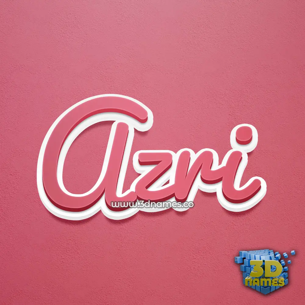 azri in Red Scribble style - 3D name wallpaper
