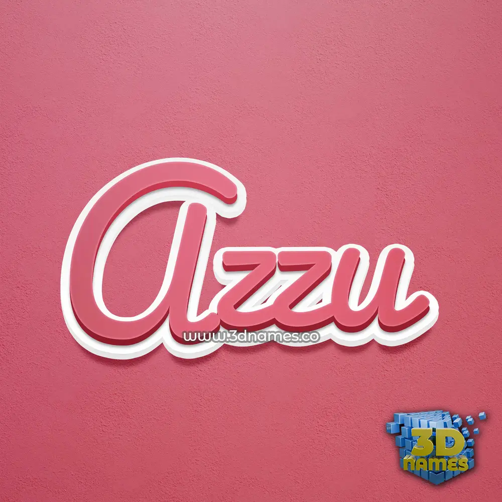 azzu in Red Scribble style - 3D name wallpaper