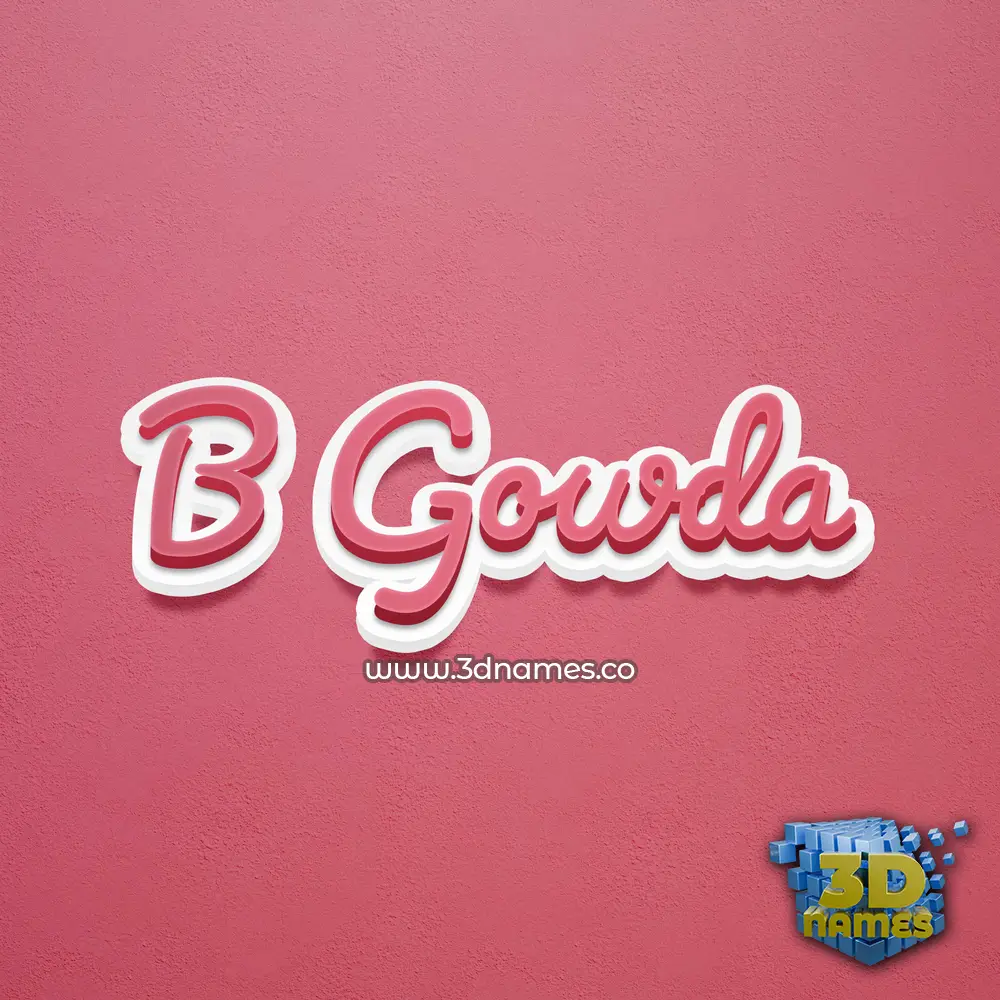 b gowda in Red Scribble style - 3D name wallpaper