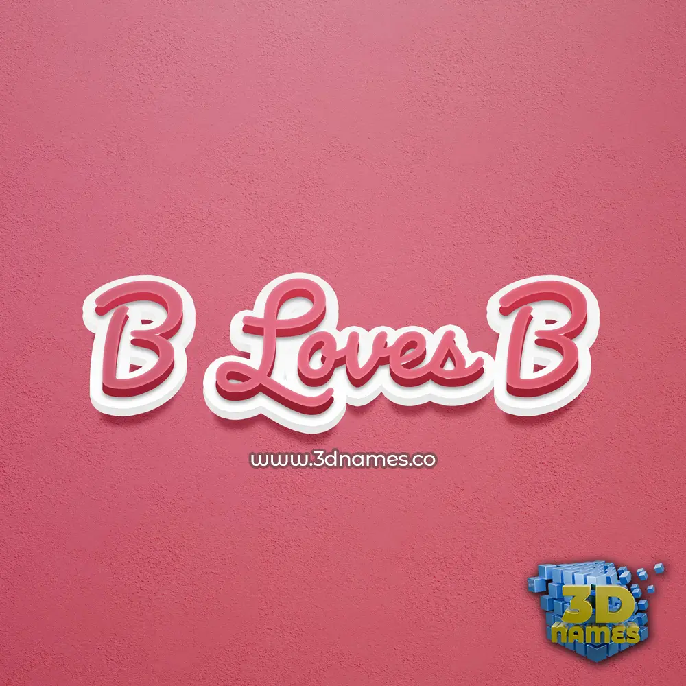 b loves b in Red Scribble style - 3D name wallpaper