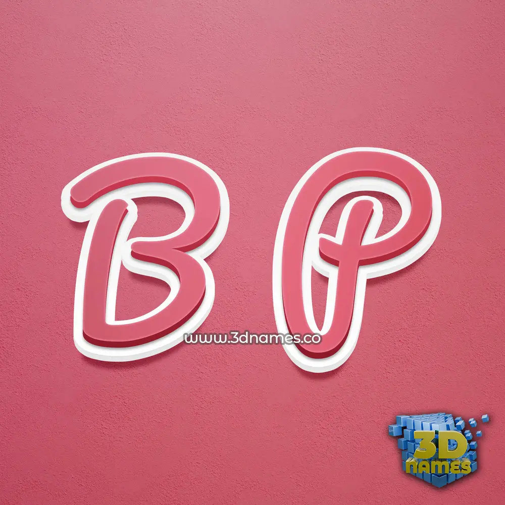 b p in Red Scribble style - 3D name wallpaper