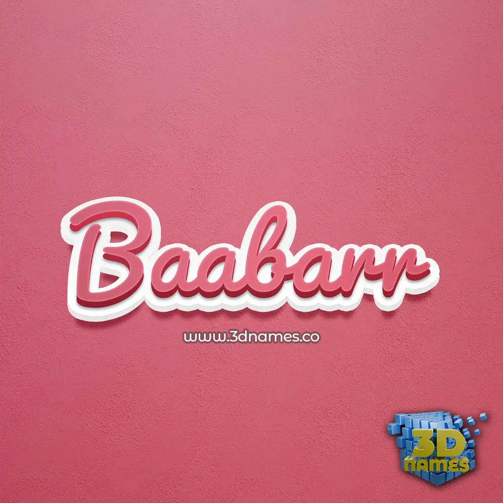 baabarr in Red Scribble style - 3D name wallpaper