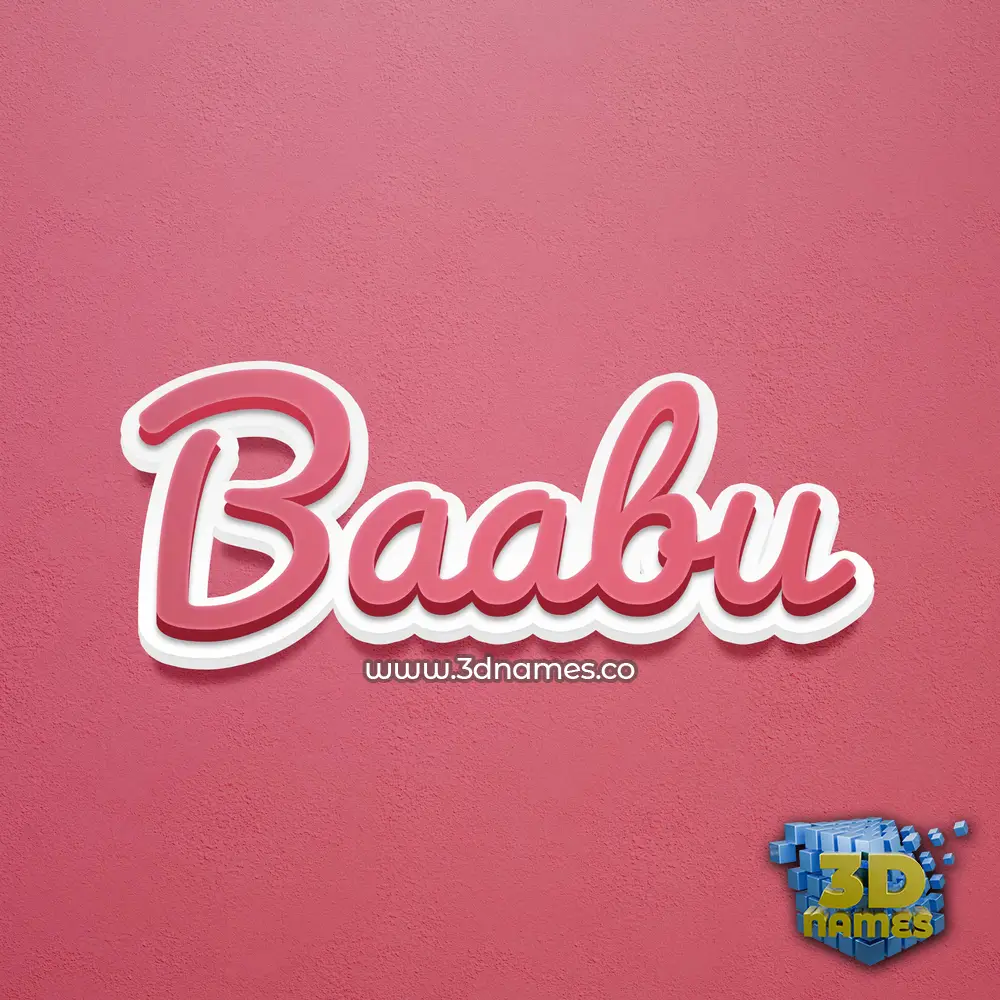 baabu in Red Scribble style - 3D name wallpaper