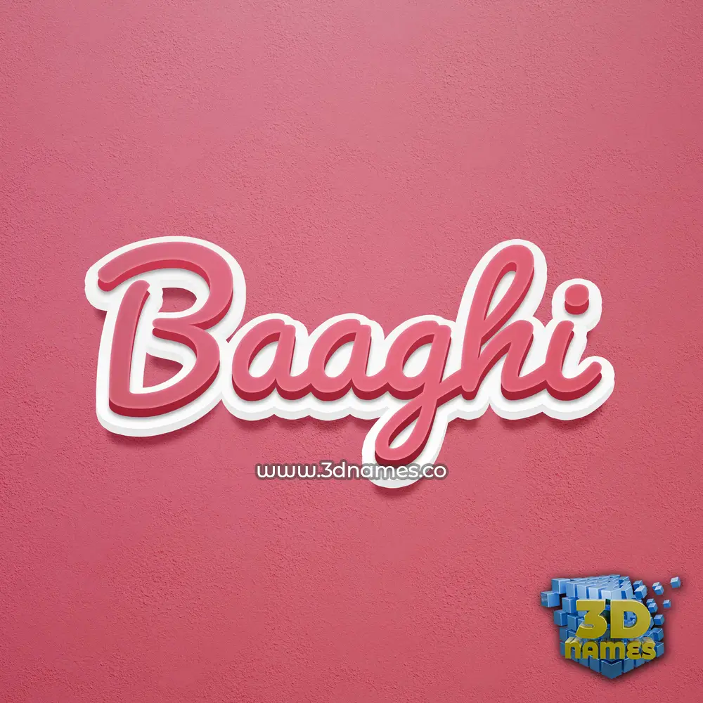 baaghi in Red Scribble style - 3D name wallpaper