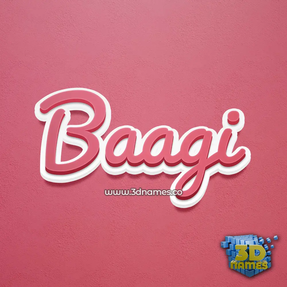 baagi in Red Scribble style - 3D name wallpaper